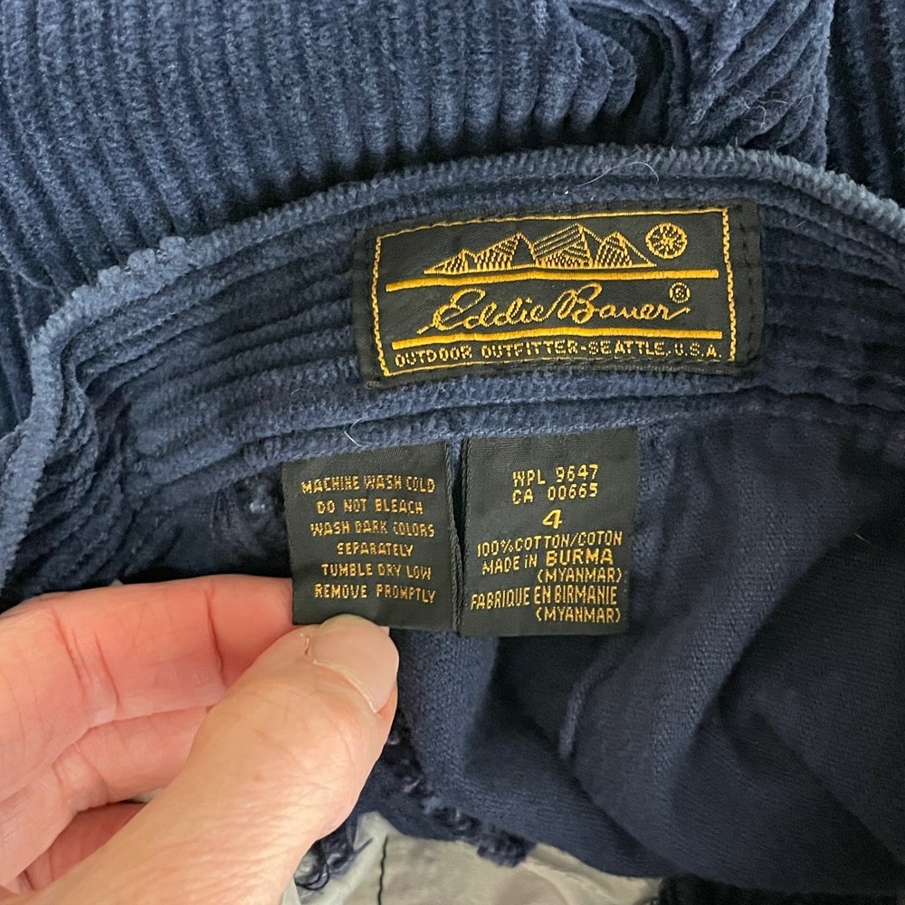 Vintage Navy Blue Corduroy High Waisted Pleated Shorts Womens 4 Academia Preppy - Picture 9 of 9